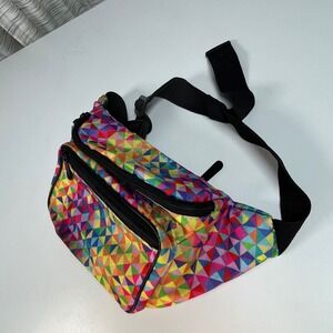 Unbranded Fanny Pack Rainbow Geometric Mens Womens OS Travel Waist Bag Excellent